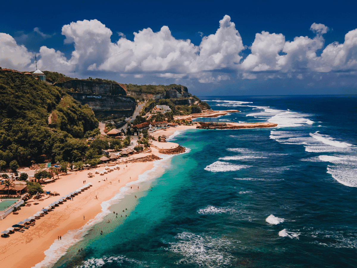 Aerial view of Melasti Beach
