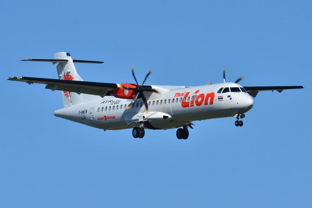 Airplane from Lion air flying between Bali and Lombok