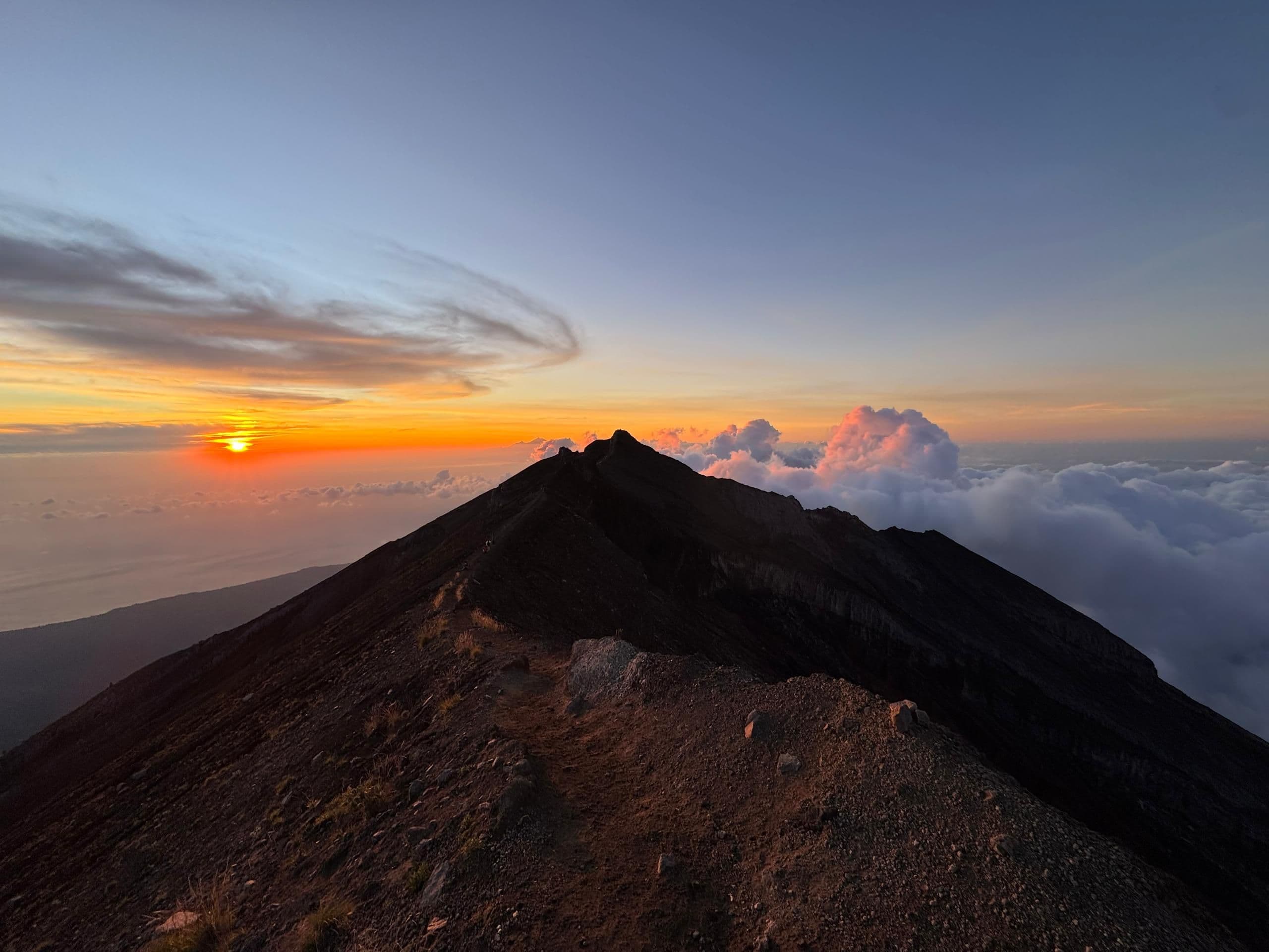 Sunrise view from the summit of Mt Agung