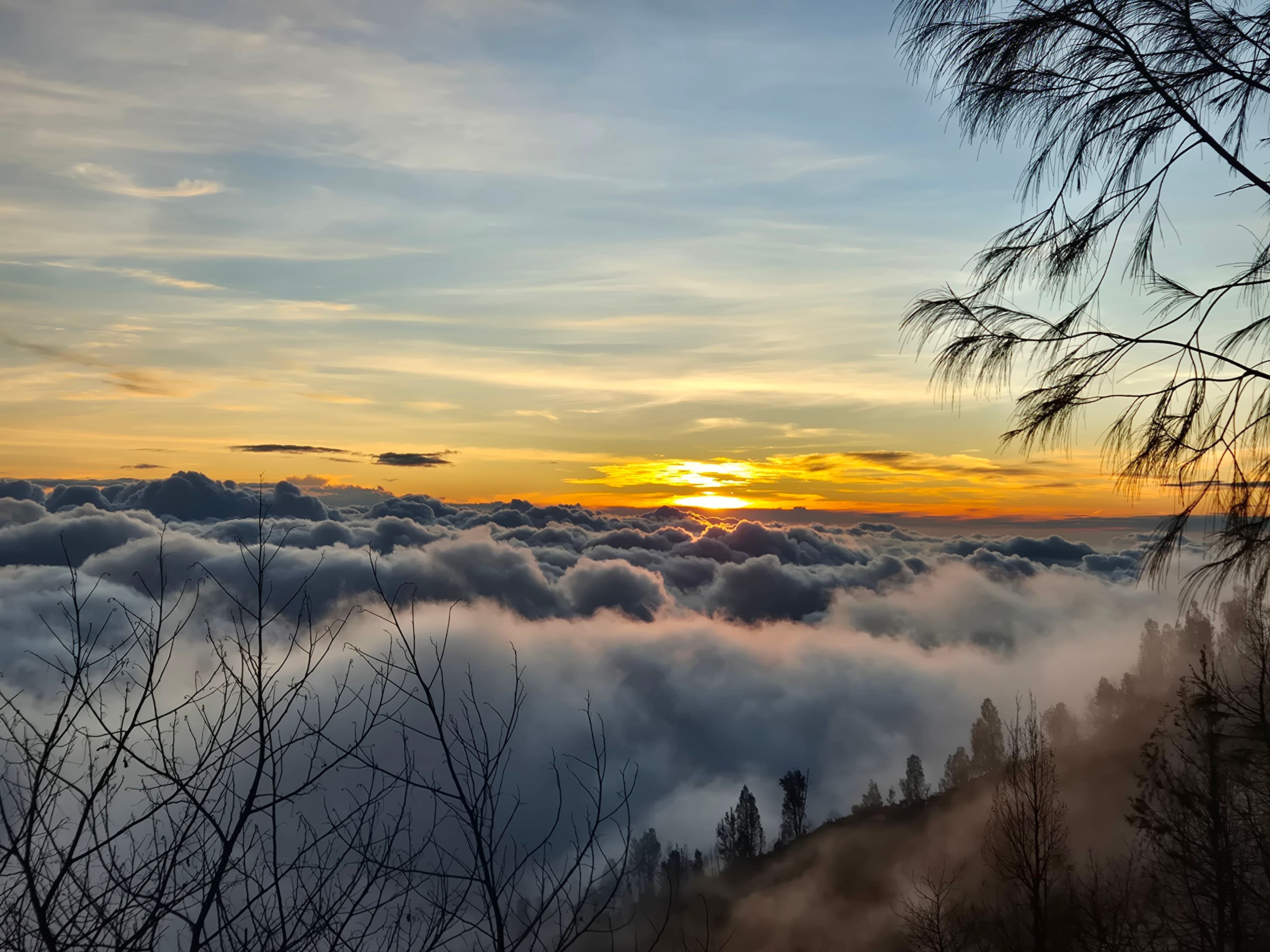 Sunset view from the camping ground hiking Mt Agung via Taman Edelweiss