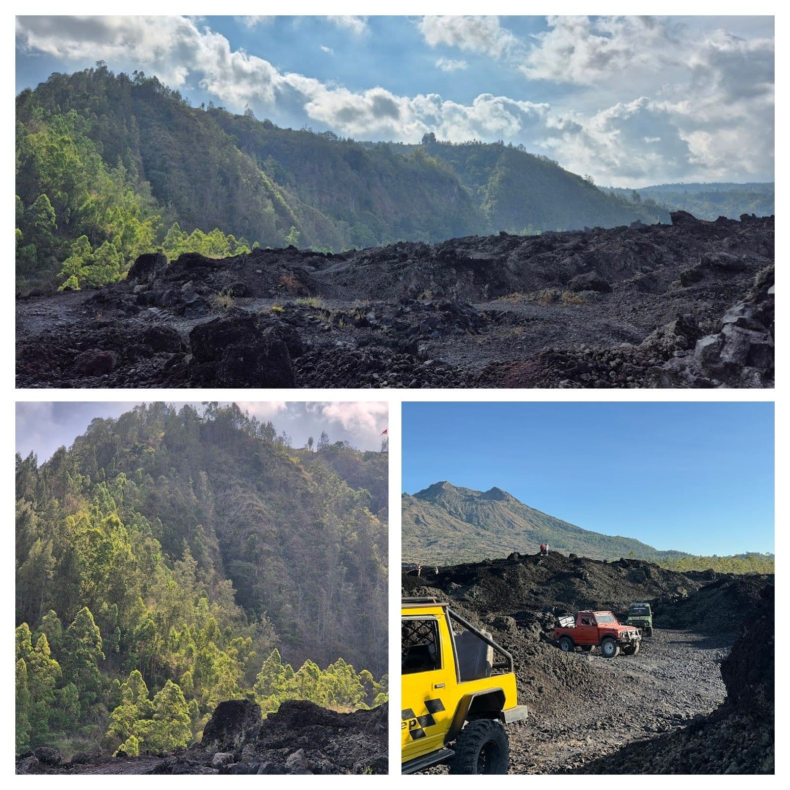 Black lava field in Kintamani, Bali
