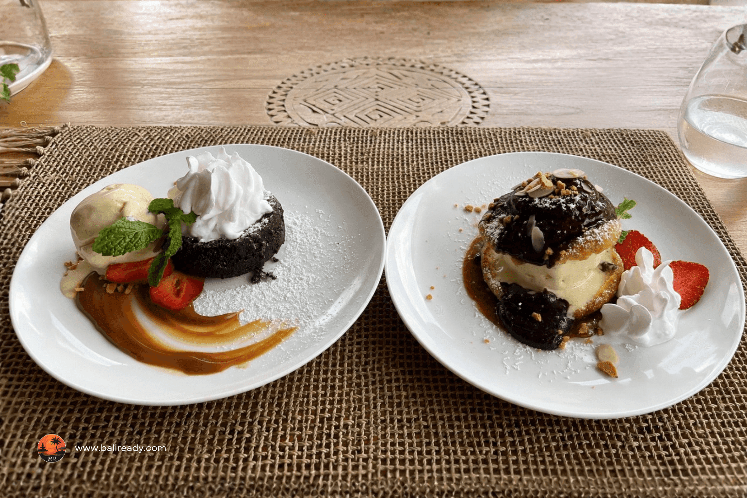 Chocolant fondant & secret profiterole at O'Zarome restaurant Canggu